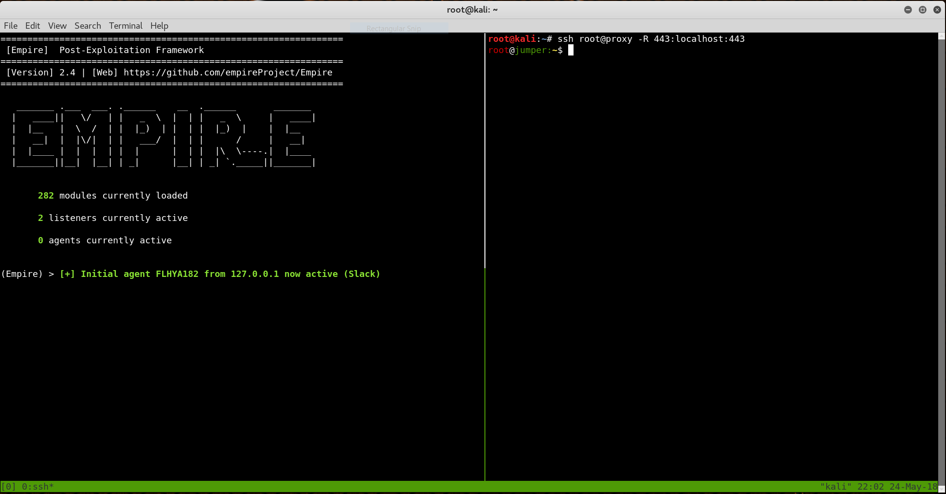 Catching an Empire listener using SSH port forwarding