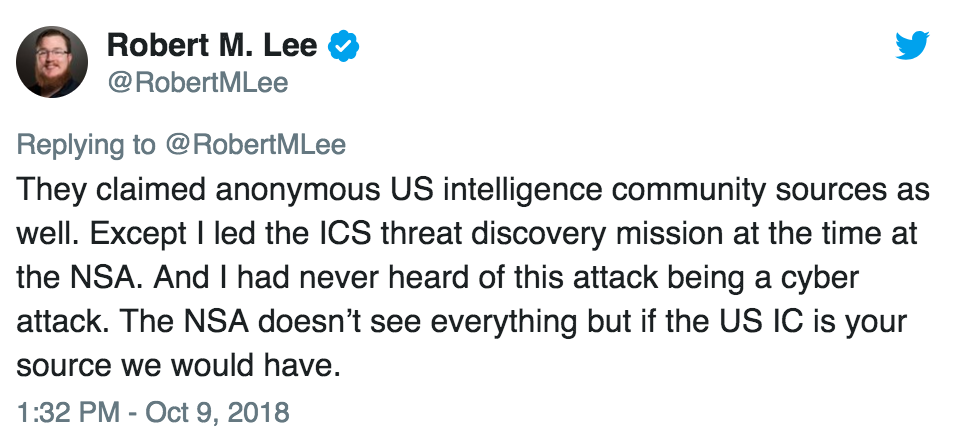 Tweet by Robert M. Lee